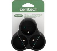 Zenitech Multiprise murale Bloc 3 prises secteur disposées en triangle 16A Natura - Conception Bioplastique - Triplite Noire