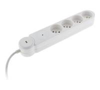 Zenitech – Multiprise parafoudre Iota – 4x16A, interrupteur lumineux, câble 1,4 m – Blanc