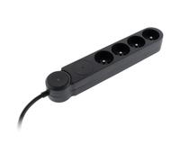 Zenitech - Multiprise parafoudre Iota 4x16A + interrupteur - Noir