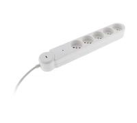 Zenitech Multiprise IOTA 5 prises – Parafoudre, interrupteur lumineux, câble 1,4 m Blanche
