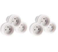 Zenitech - Multiprise pour façade - 3x16A - Gris et Blanc - Boléa (Lot de 2)
