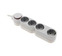 Zenitech Multiprise Schuko, 4 Prises 16 A, Interrupteur, Gris | 4 prises 16 A, format Schuko, interrupteur, coloris gris