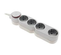 Zenitech Multiprise Schuko 4 x 16 A + Interrupteur 1,5 m Gris | Multiprise Schuko 4 x 16 A + interrupteur, 1,5 m, Gris ;, Type F : prise Schuko avec contacts de terre