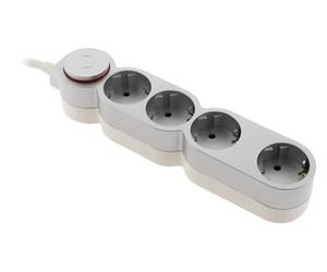 Zenitech - Multiprise Schuko 4x16A + Interrupteur - 1,5m - Gris