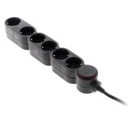 Zenitech - Multiprise Schuko 6x16A + Interrupteur - 1,5m - Noir