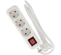 Zenitech - Multiprise Schuko + Interrupteur 3x16A - 1,4m - Blanc