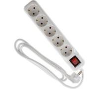Zenitech Multiprise Schuko avec interrupteur 5x16A 1,4 m Blanc