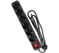 Multiprise Schuko + interrupteur 6x16A - 1,4m - Noir - Zenitech