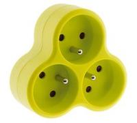 Multiprise triplite triangulaire 16A - jaune - Zenitech