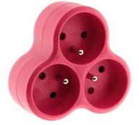 Zenitech - Multiprise Triplite Triangulaire 16A - Rouge