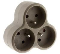 Multiprise triplite triangulaire 16A - taupe - Zenitech