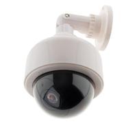 Zenitech Otio - Caméra de Surveillance Factice Extérieure avec LED - Design Épuré et Sobre - Simule Un Enregistrement Vidéo - Kit de Visserie Inclus pour Fixation Murale - Blanc
