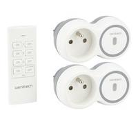 - Pack de 2 prises 2300W + télécommande - Blanc - Bolea