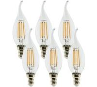 Zenitech - Pack de 6 ampoules LED déco filament 3W E14 Coup de vent G