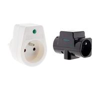 Zenitech - Parafoudre + Prise Simple 2P+T Security Pro + Triplite 2 x 16A 2P+T + 1 x 6A 2P Noir - Protection Surtensions 6KV - Courant Nominal 16A 250V 3680W - Idéal Équipements Sensibles