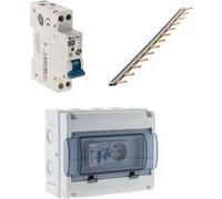 Zenitech - Peigne 13 modules + coffret électrique 8 modules + disjoncteur phase neutre 10A - 3kA Neutre G