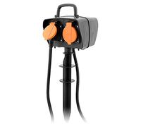 Zenitech - Piquet 2 prises 2P+T câble H07RN-F 3G1,5mm² IP44 + programmateur