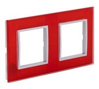 Zenitech - Plaque de finition double en verre Kalya - Rouge Rouge