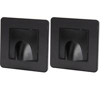Zenitech Plaque Sortie de Câble 16A complète - métal Noir brossé - Kouro (Lot de 2)