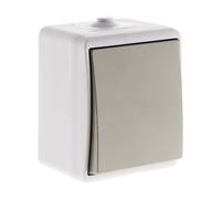 Zenitech Poussoir Mini IP54 - Gris Clair