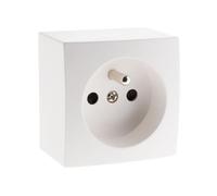 Zenitech Prise 16A 2P+T Simple en saillie - Blanc - Presto (Lot de 6)