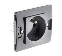 Zenitech Prise 2 P+T 16A - composable - Noir - Venus