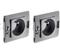 Zenitech Prise 2 P+T 16A - composable - Noir - Venus (Lot de 2)