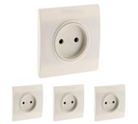 Zenitech Prise 2P 16A borne-Auto vis + Griffes - Blanc - Diwone (Lot de 4)