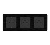 Zenitech - Prise 2P+T 3x16A - Easy Eject complet - métal Noir brossé Kouro Noir G