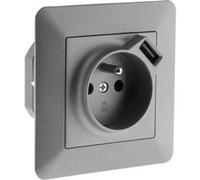 Zenitech - Prise 2P+T + USB 2,4A Artezo - Titanium