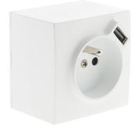 Zenitech Prise 2P+T + USB 2,4A en saillie - Blanc - Bel'Vue