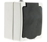 Zenitech Prise Aquae étanche en saillie 16A 2P+T IP54 - Blanc et Noir