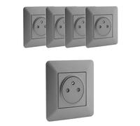Zenitech Prise de courant affleurante Artezo 2P+T 16A simple Titanium