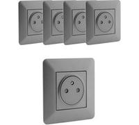 Zenitech - Prise Artezo affleurante 2P+T 16A titanium G