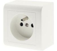 ZENITECH Prise avec terre saillie, complet Besto, blanc Blanc G