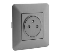 Zenitech - Prise de courant affleurante 2P+T 16A simple Artezo - Titanium