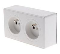 Prise double 16A en saillie - Blanc - Vulco - Zenitech