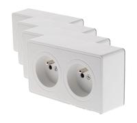 Zenitech Prise Double saillie 2P+T 16A Blanc - Vulco (Lot de 4)
