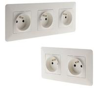 Zenitech - Prise double + simple 2P+T précâblée - installation rapide G