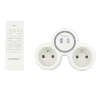 Zenitech Prise électrique biplite murale Bolea avec télécommande -2300 W - Blanc