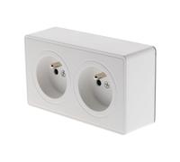 Zenitech – Prise double saillie – Vulco – 2P+T 16A – Blanc