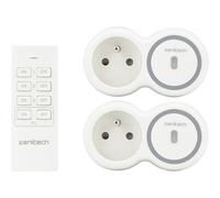 Zenitech Prise électrique murale Bolea avec télécommande - 2300 W - Blanc - Pack de 2