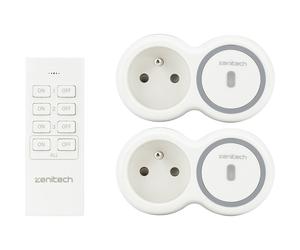 Zenitech Prise électrique murale Bolea avec télécommande - 2300 W - Blanc - Pack de 2