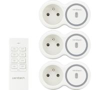Zenitech Prise électrique murale Bolea avec télécommande - 2300 W - Blanc - Pack de 3