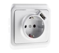 Zenitech Prise encastrée Schuko 16A + USB A - Gris - Antaria