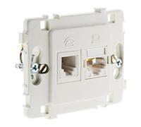 Zenitech - Prise RJ11 + RJ45 Nu - Modèle Clarys - Appareillage Encastrable Ergonomique - Installation Facile sans Vis Apparentes - Normes NF - Blanc