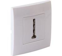 Zenitech - Prise RJ45 encastrée + plaque de finition Kalya - Blanc blanc