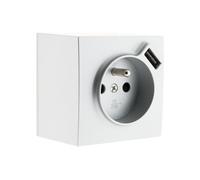 Zenitech Bel'Vue Prise 2P+T 16A avec Port USB 2.4A, Couleur Silver, Installation en Saillie, Puissance Max 3680W, Tension 230V, Design Moderne, Compatible Appareils Multimédia, Intérieur Moderne