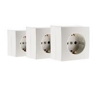 Lot de 3 prises Schuko saillie 16A Bel'Vue - Blanc - Zenitech