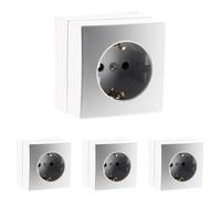 Zenitech Prise Schuko saillie 16A Bel'Vue - Argent (Lot de 4)